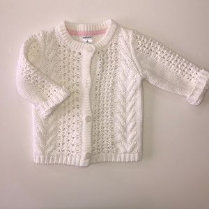Carter’s Ivory Cable Knit Cardigan Sweater
